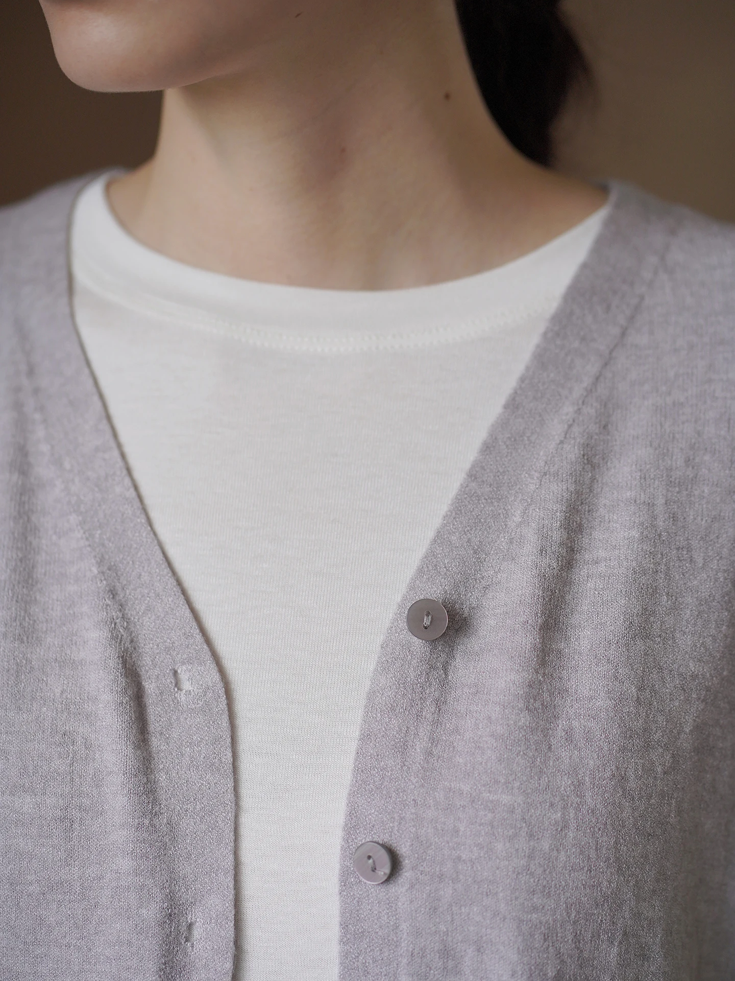 Hacikis Miss Simple Elegance V-Neck Open Front Knitwear Soft Skin-Friendly Slimming Loose Commute Cardigan Women's Fashion
