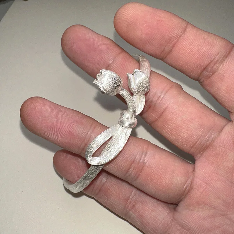 Fresh and simple knotted brushed lily of the valley bracelet Pastoral style and high-end silver 925 bracelets party jewelry gift