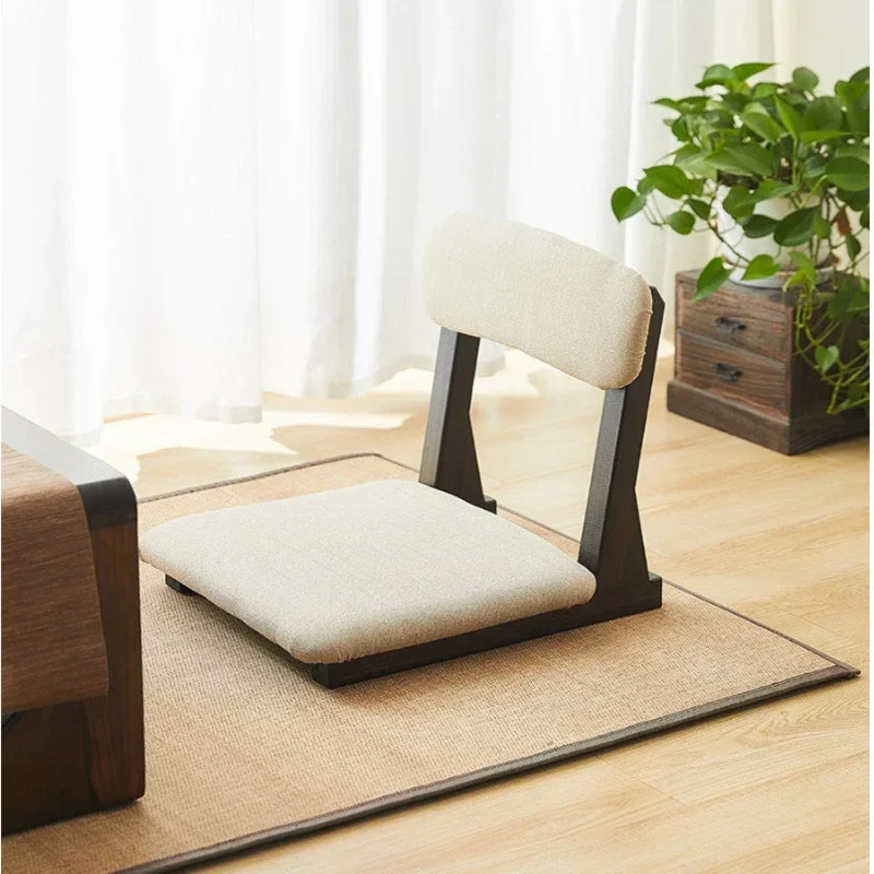 

Japanese-Style Solid Wood Bay Window Tatami Seat Simple Dormitory Bed Chair Legless Stool with Backrest Comfortable Floor Seat