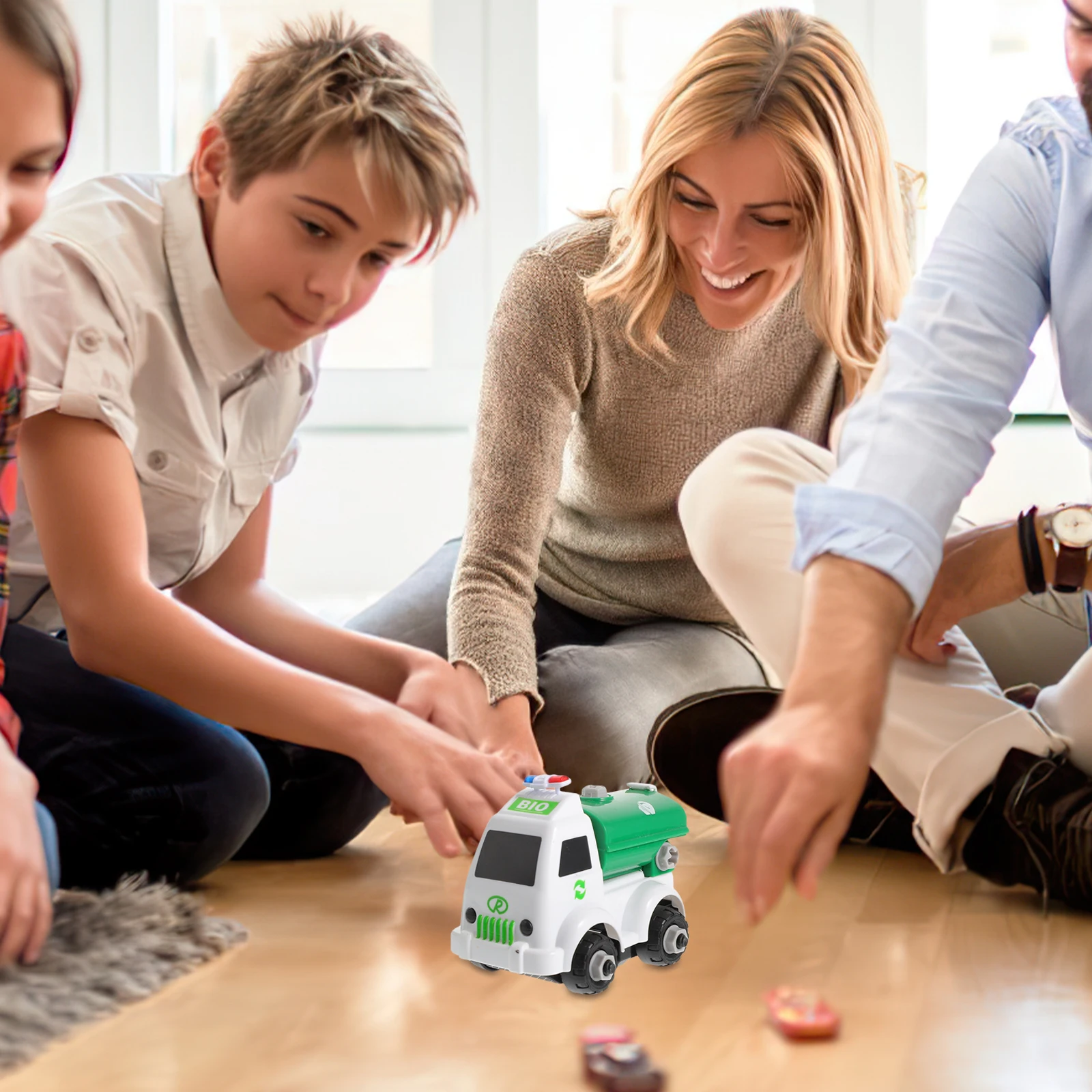 

4Pcs Sanitation Car Toys Kids Educational Garbage Truck Environmental Playset Motor Skills Development