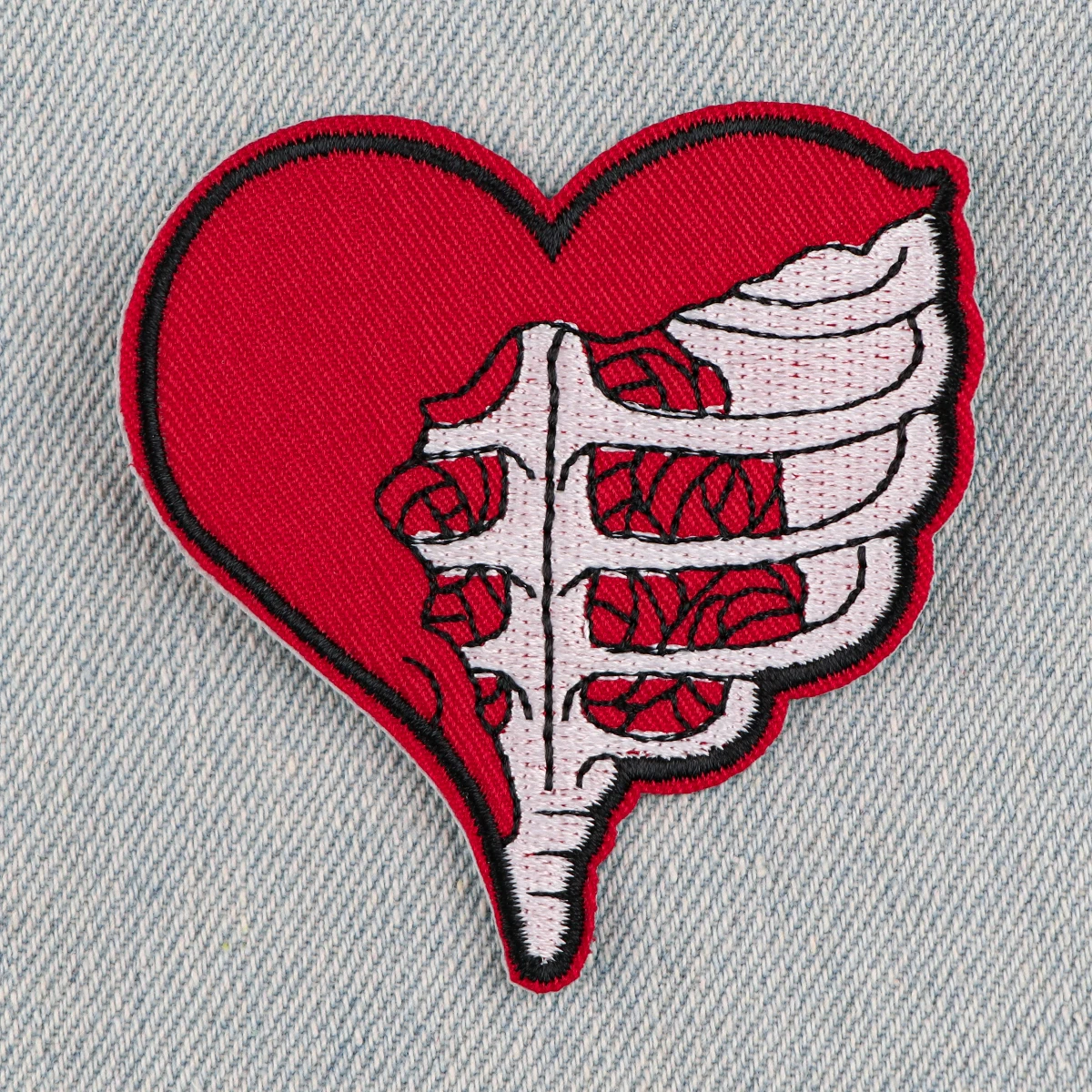 Skeleton Heart Embroidery Patch Nurse Doctor Iron On Patches For Clothing Thermoadhesive Patches On Clothes DIY Sew Badges