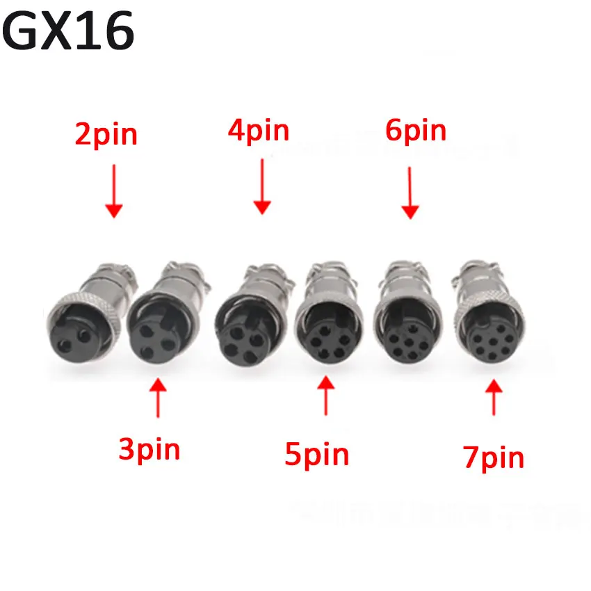 GX16 2 3 4 5 6 7Pin Macho e Fêmea Encaixe Aviador Aviation Plug Socket Conector Circular