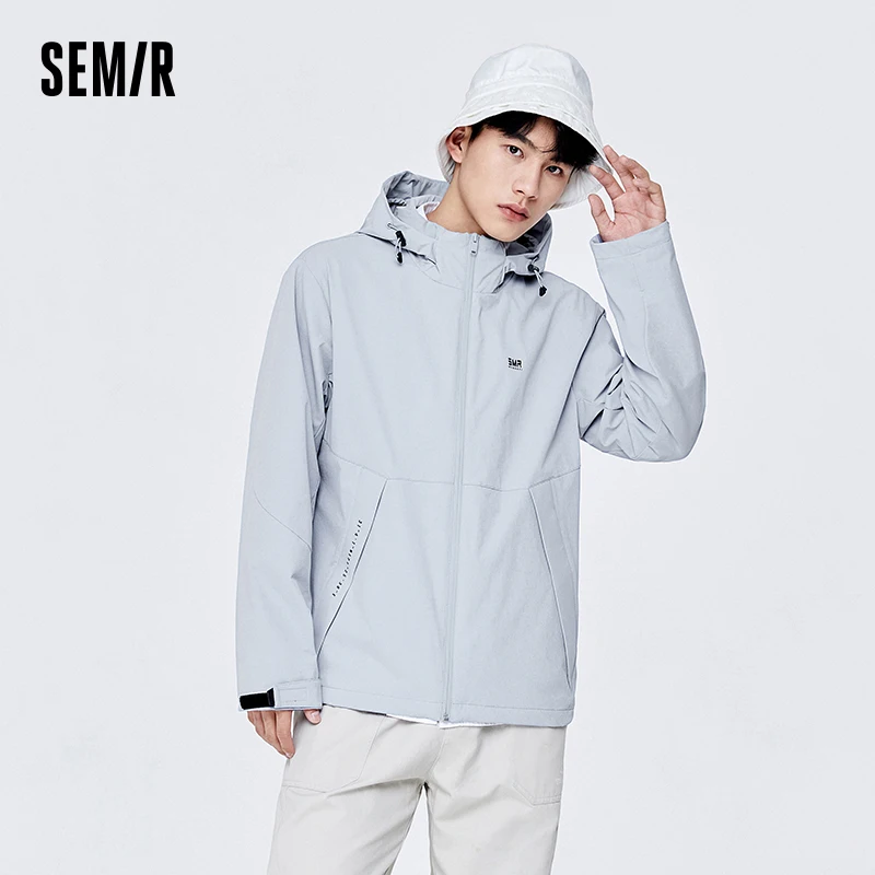 Semir Men Jacket Autumn New Urban Drawstring Hooded Functional Three-proof Technology Commuting Travel Top Jacket for Men