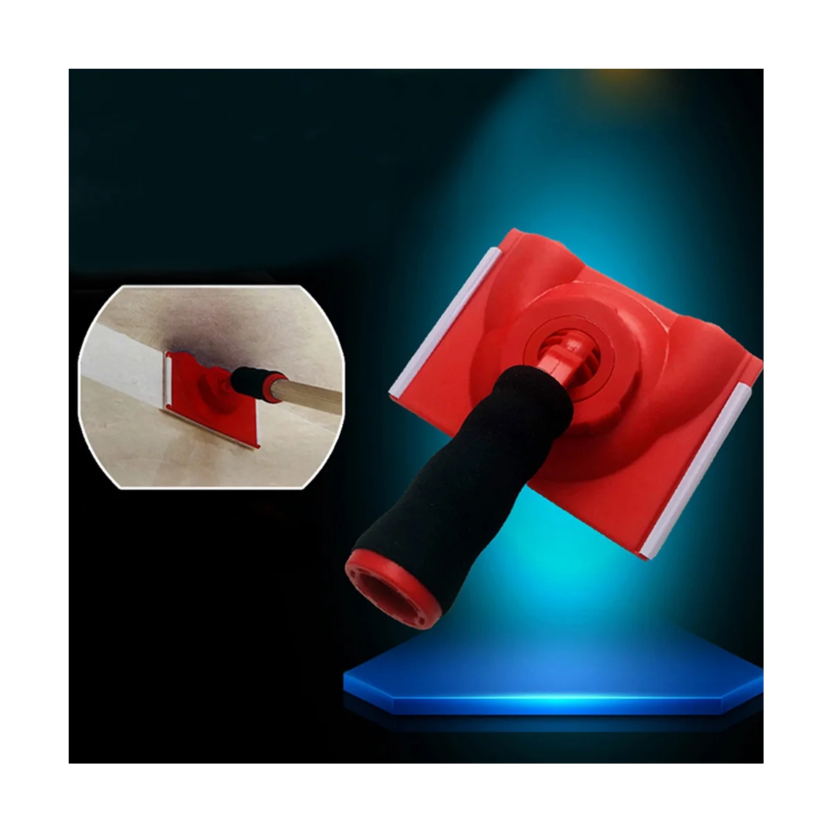 Latex Paint Edger with Handle Flat Trimmer Trimmer Color Splitter Corner Brush with Two Sponge Replacement Pads