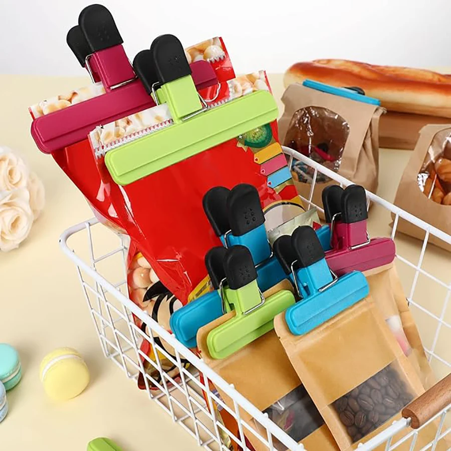 9 Pcs Various Sizes Grocery Bag Clip Plastic Heavy Duty Closure Handle, Plastic Closure Clip Food Fresh Plastic Bags