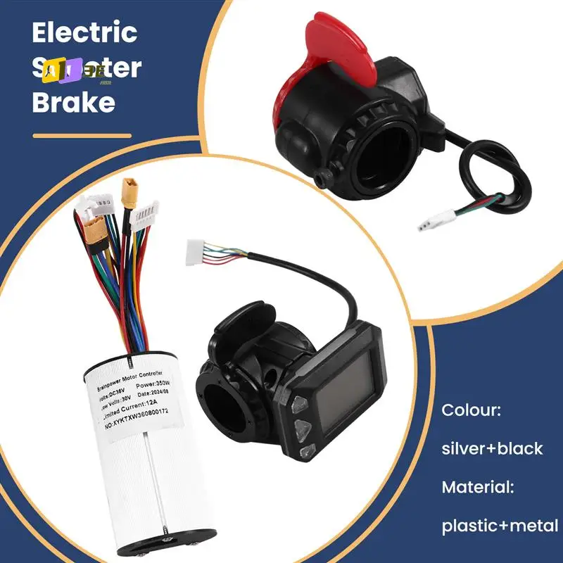 

A03E-36V 350W Electric Scooter Controller LCD Display Electric Scooter Brake Accelerator Throttle Set Fixed Firmly And Reliably