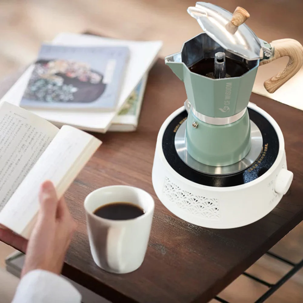 وعاء موكا من الفولاذ المقاوم للصدأ CF WISDOM BrewEdge مع قاعدة حثي ماكينة صنع قهوة اسبريسو للاستخدام في المكتب في الهواء الطلق تسخين سريع هدية يومية