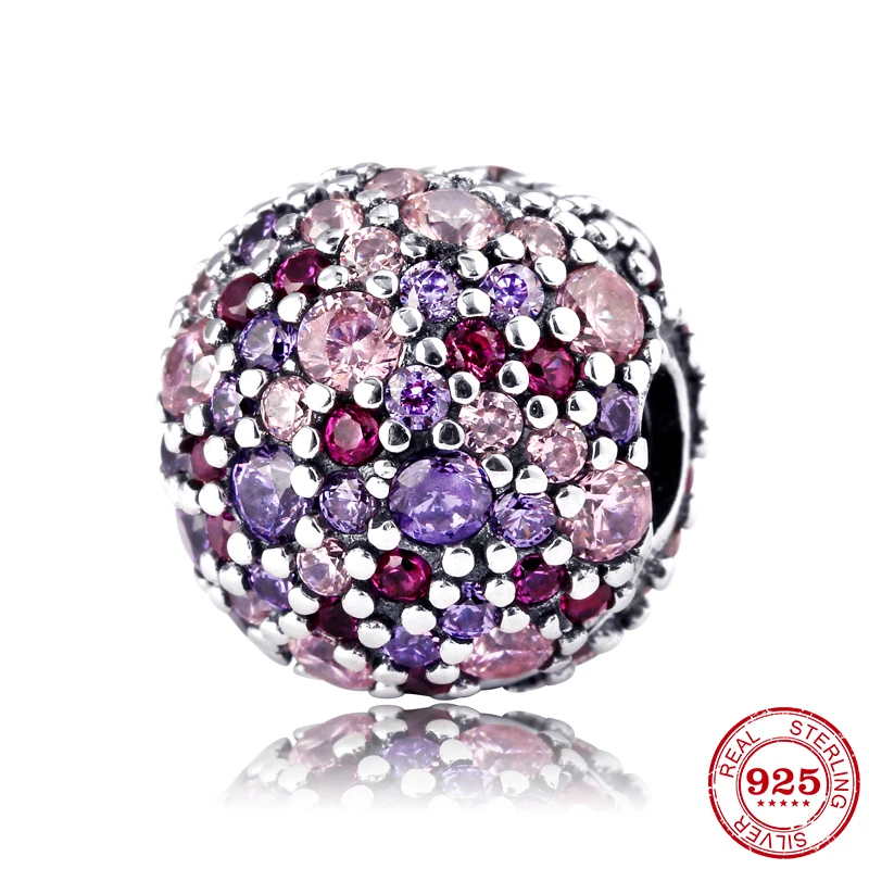 New 925 Sterling Silver Charm Colourful Round Beads Shape Clips Lock Bead Fit Original European Charms Bracelet Jewelry 2021
