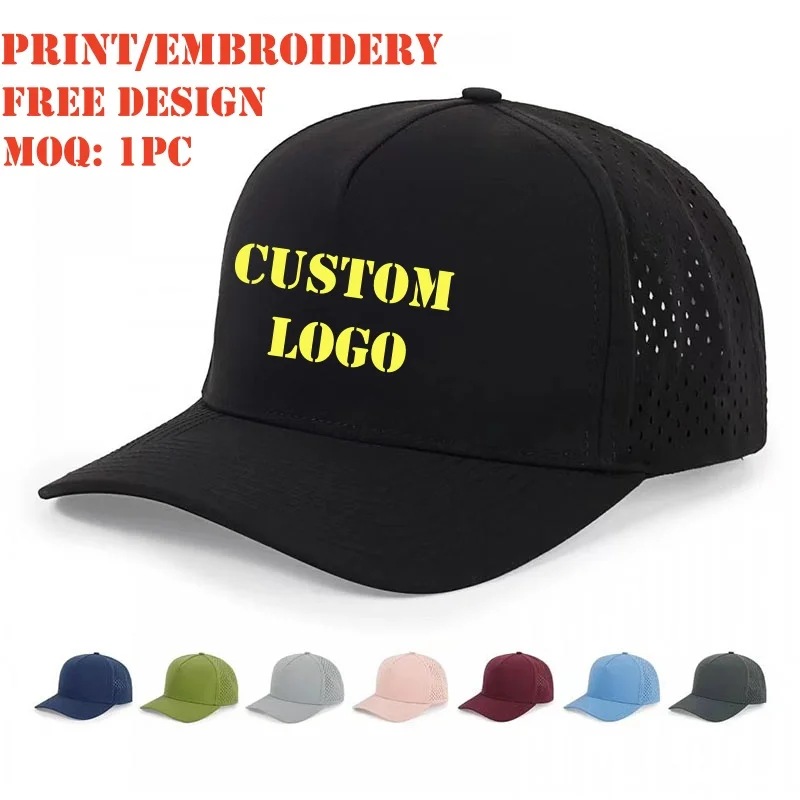 Custom High Quality Summer Quick Dry Mesh Baseball Cap Outdoor Snapback Sunhat Golf Sport Hat Waterproof  Running Fishing Hats