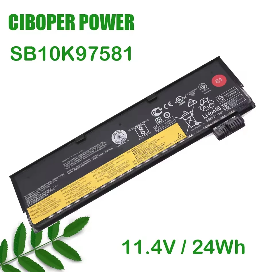 CP New Genuine Laptop Battery 01AV424 SB10K97581 11.4V 24Wh 2080mAh For ThinkPad T470 T480 T570 T580 P51S P52S Series Notebook