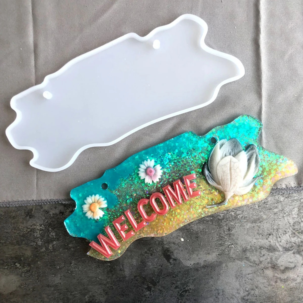 

3pcs Drop Plate Mold Doorplate Silica Gel Moulds High Transparency Flexibility Crafts Resin Pendant Door