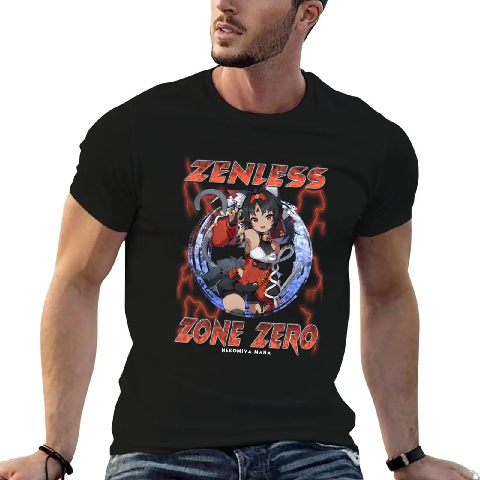 

Zenless Zone Zero - Nekomiya Mana T-Shirt anime figures oversized t shirt men 100℅ cotton