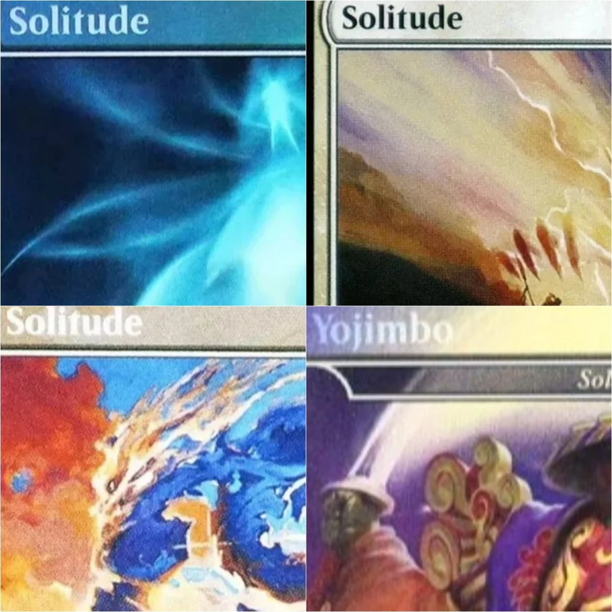 

Foil/Holo "Solitude" TCG Magical Proxy Cards Game Black Top Quality Proxy Gathering Board Playing Game Trading Cards