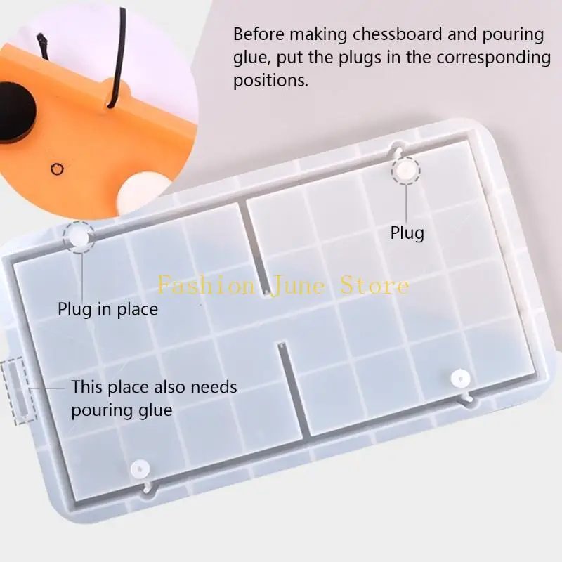 N5KA Table Hockey Party Game Crystal Epoxy Resin Mold Bouncing Chess Hockey Game Silicone Mould DIY Crafts Tool