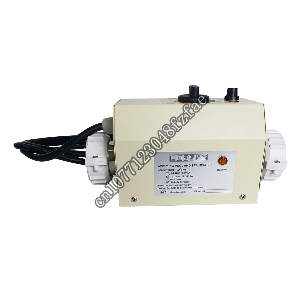 220V 3KW Electric Water Heater Thermostat For Swimming Pool Bathtub SPA Bath For Massage Hot Tub and Jacuzzi