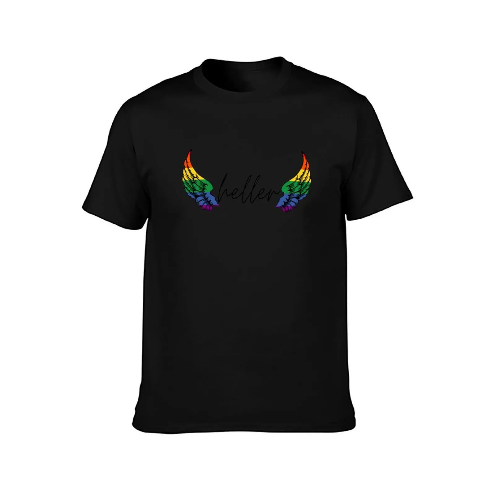 heller rainbow wings destiel T-Shirt Gym Wear Breathable Short Sleeve Tee