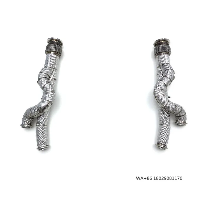 

Тюнингованный прямой патрубок для Aventador LP700 LP740S LP750SV 6.5L (2011-2018) из нержавеющей стали SS304 с теплозащитным экраном, свободный поток, даунпайп, коллектор