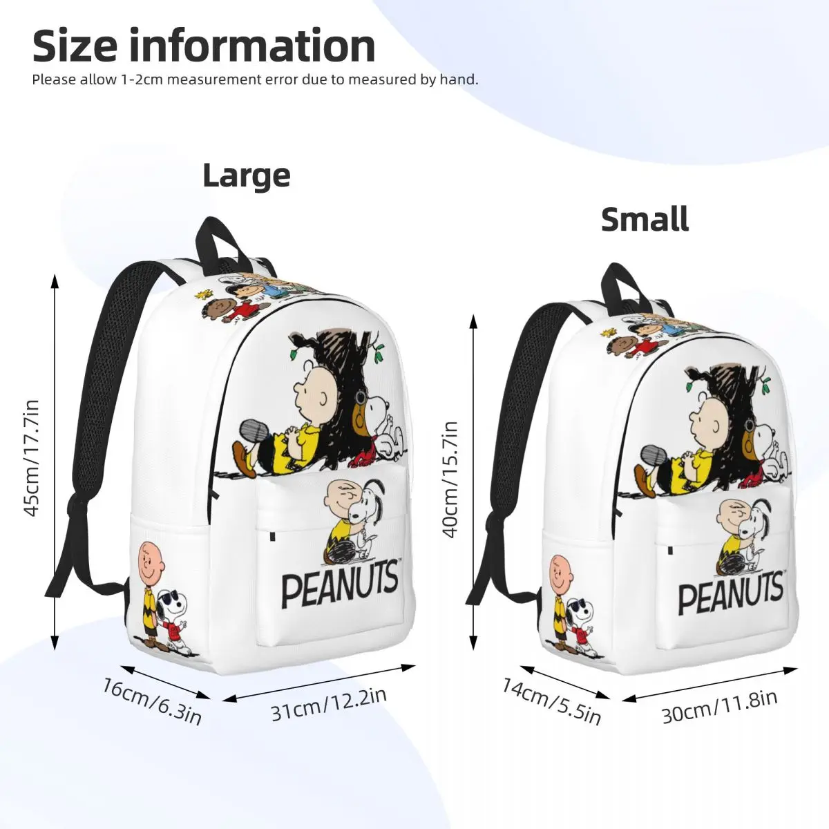 Peanuts Charlie Brown And Snoopy Backpack for School Student Bookbag Boy Girl Kids Snoopy Dogs Daypack Bags For Travel