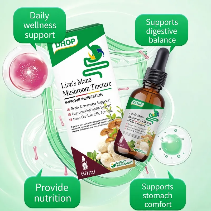 Lion’s Mane Mushroom Tincture Liquid Drops Vegan Non GMO Mushroom Extract Brain & Digestive Wellness Support Supplement 60ml view 4