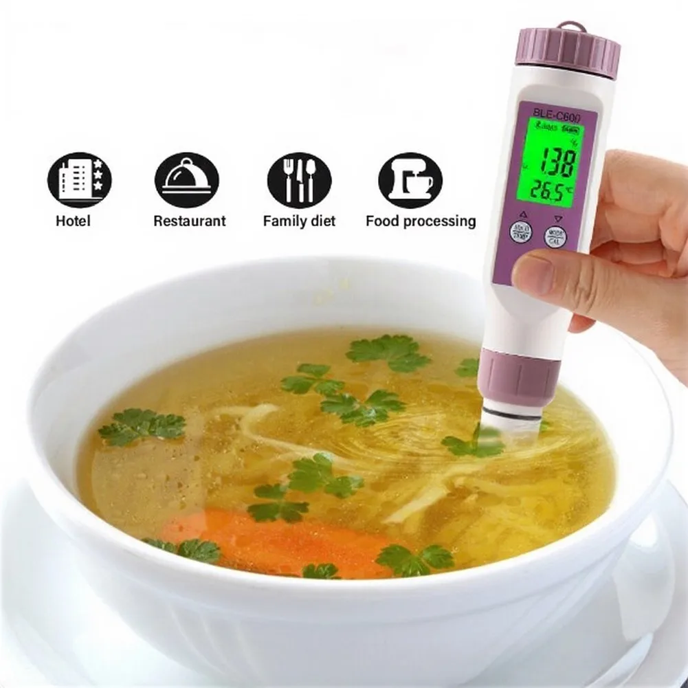 7-in-1 Water Monitor for Drinking Water Wastewater Aquarium Pool Hydroponics with pH SALT ORP Temp Measurement