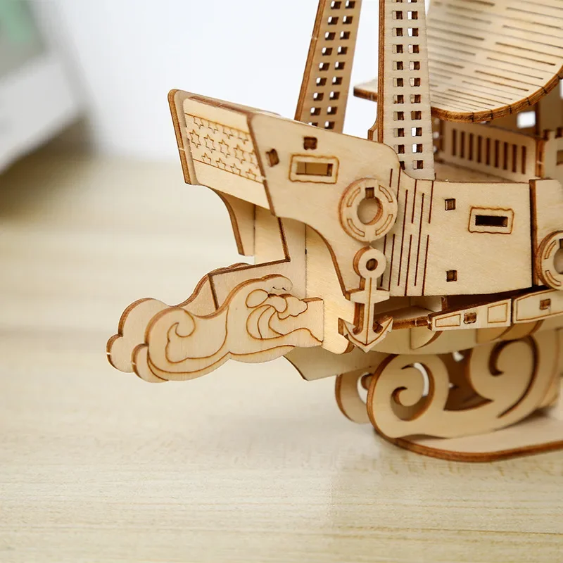 3D Puzzles Wooden Ocean Sailing Model Handmade Boat Building Kits DIY Assembly Jigsaw Toy for Kids Adults Wood Model Ship Kit