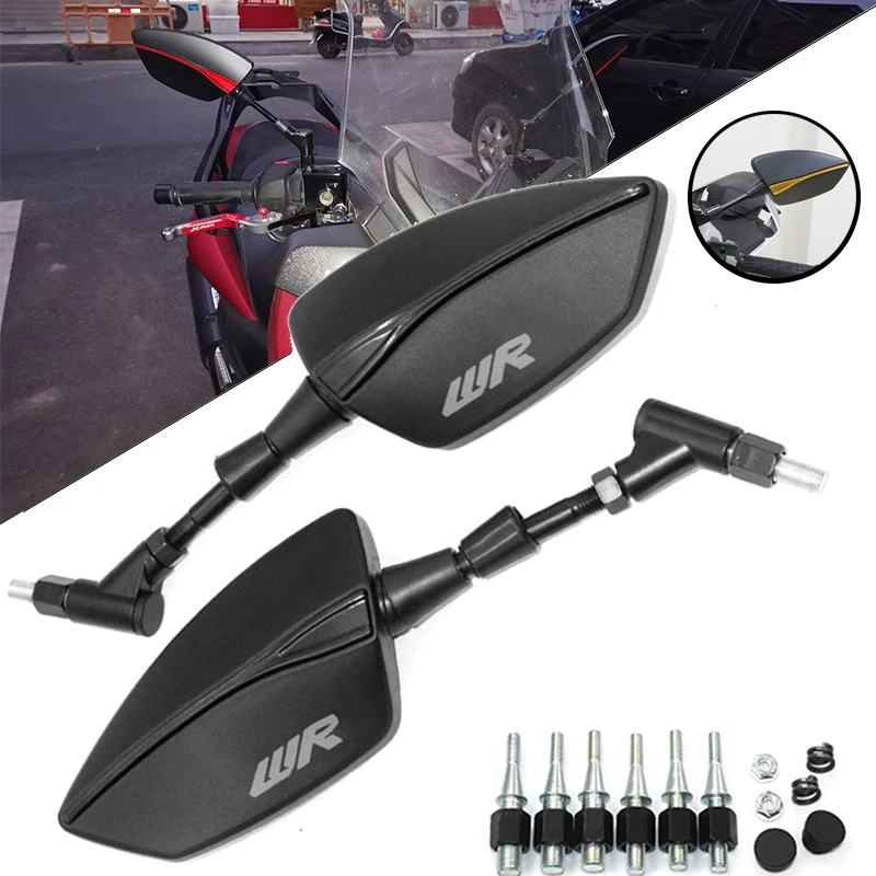 LOGO WR 10mm Motorcycle Mirrors For WR125X WR 125X WR125 X Screw Thread Left Right Rear Rearview Mirrors