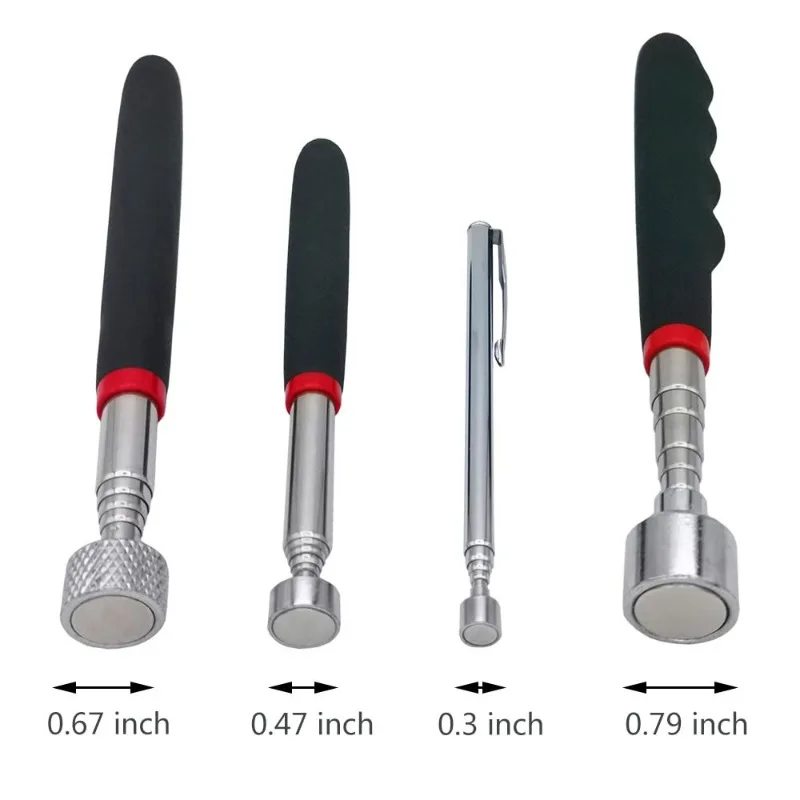 Telescoping Magnetic Pick Up Tool Handheld Extendable Magnetic Grabber Gadget with Light for Picking Up Nut Bolt Extendable