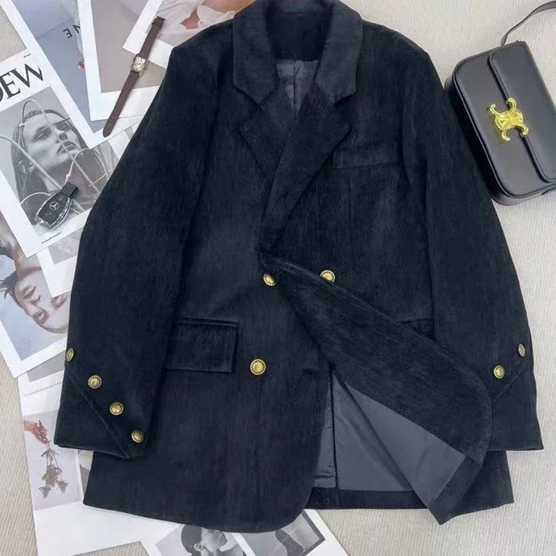 2026 New Brown Blazer Women Elegant Official Ladies Spring Autumn Fashion Long Sleeve Oversized Chic Casual Suit Jacket