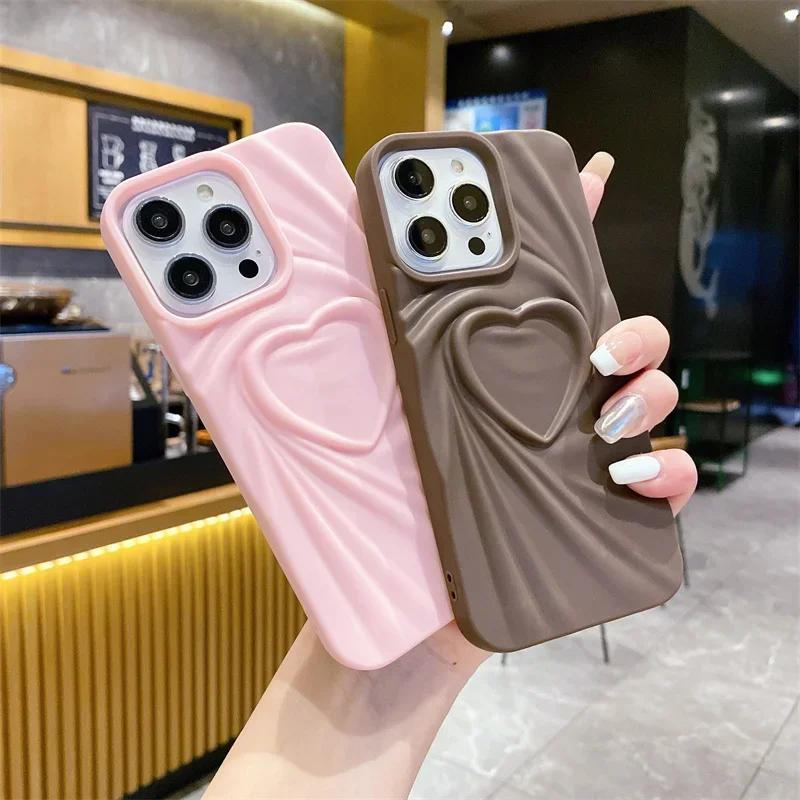 Cute and Colorful Love Soft Shell for iPhone 15 14 13 12 11 Pro Max Case Anti drop Protection Cover Bumper