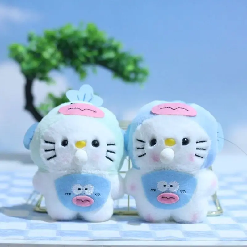 Sanrio Hellokitty lucu percikan gelembung memijat musik Kt kucing liontin mainan mewah boneka kucing kecil gantungan kunci boneka hadiah Natal