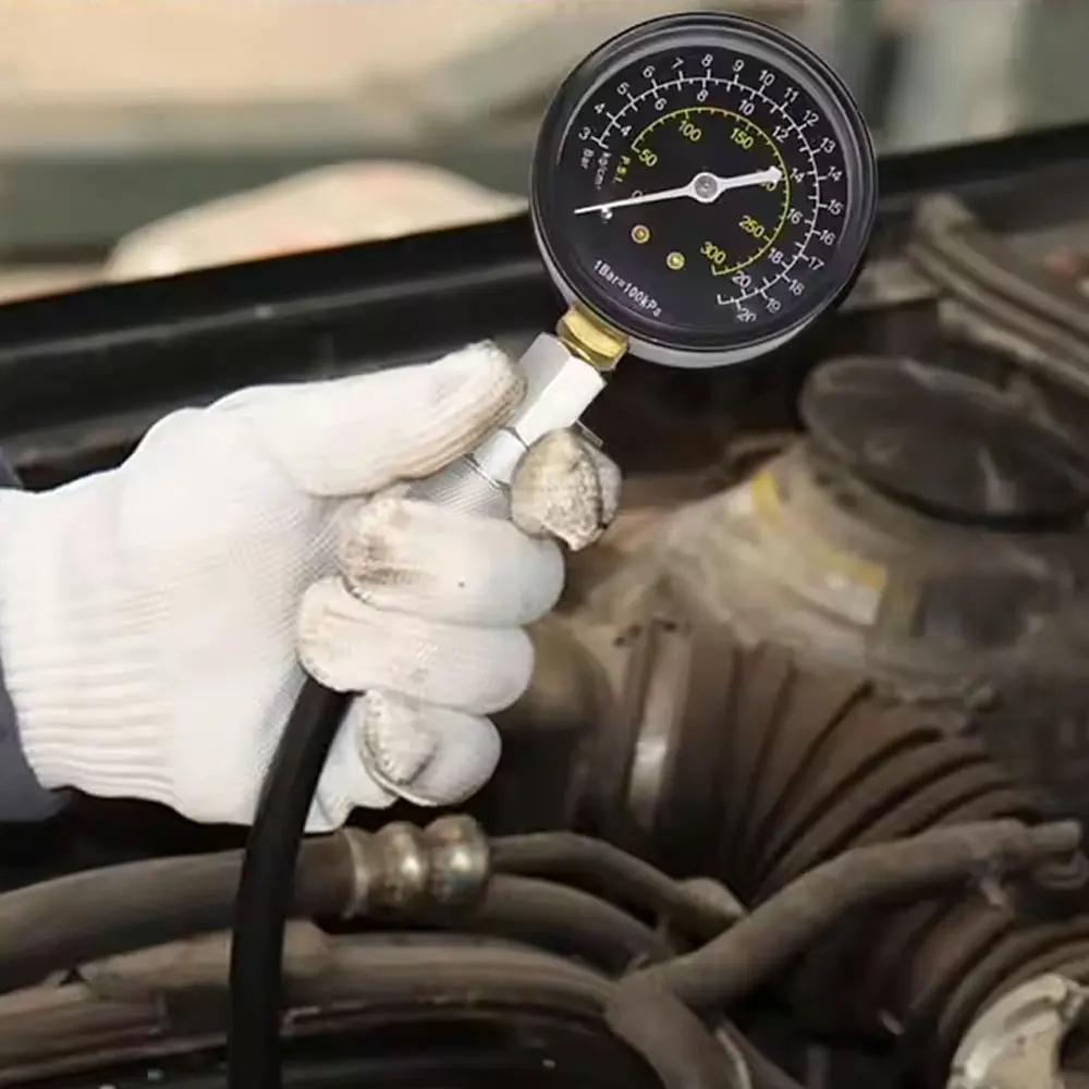 1pc Car Engine Cylinder Compressions Test Tool 0-300PSI Pressure Gauge Check Tester Air Pressure Diagnostic Repairing Tool Kit