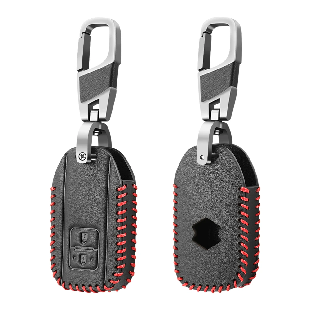 Leather Key Case Cover For Suzuki Swift 2017 2018 Keyless Fob Shell Skin Keyring Key Chain Holder Protector