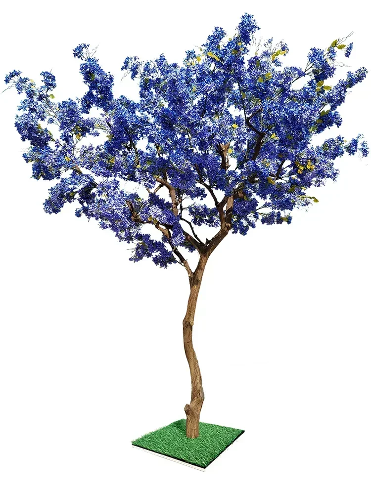 Árboles de Jacaranda Mimosifolia, Árboles Artificiales con Flores Cruzadas, Árboles Imitación Grandes para Suelo, 10 Unidades