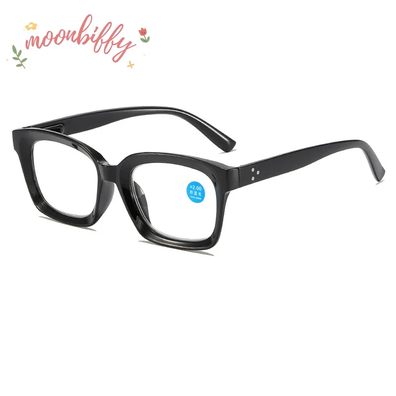 New Women Fashion Reading Glasses Large Frame Anti Blue Light Trendy Eyewear Suitable Reading Books Retro Business Glasses Man