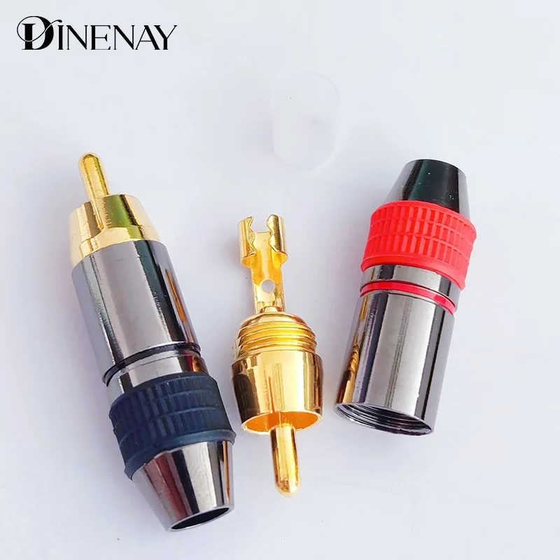 2Pcs RCA Male Plug Connector Non Solder AV Audio Video Locking Cable Plug Adapter Or Audio Cable Plug Video CCTV Camera Rca Jack
