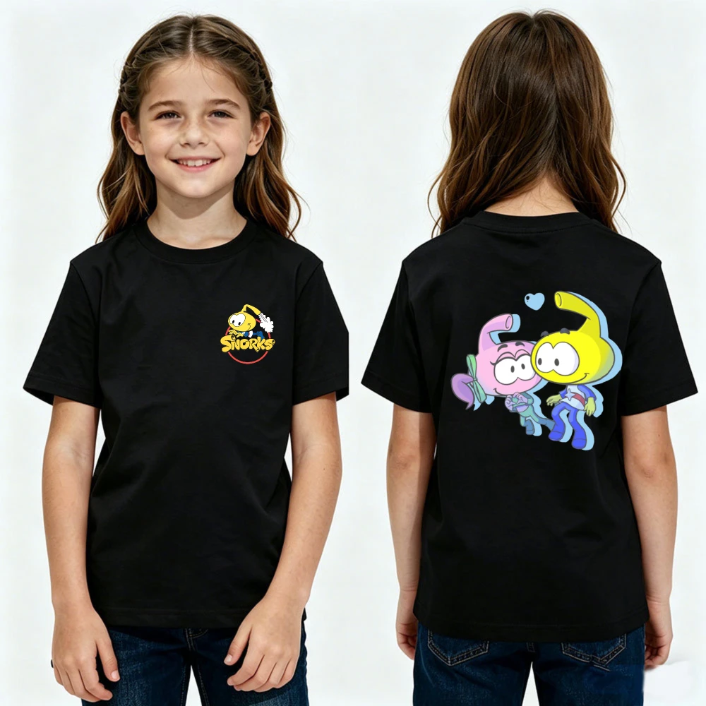 Cute Snorks Cartoon Printed Children Shirt Kids Summer Cotton Short Sleeve Cartoon Lover Gift Shirt Boys and Girls Casual Tshirt