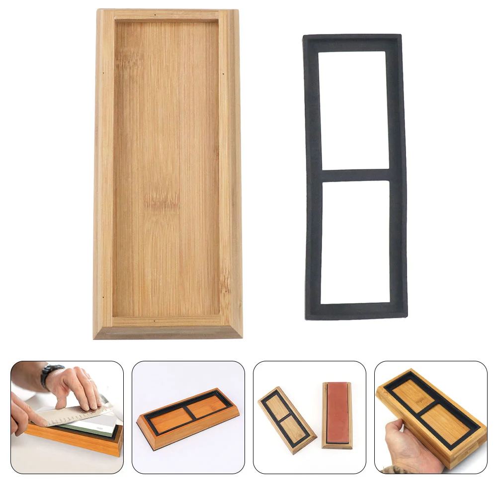 

Whetstone Storage Holder Household Bamboo Non-slip Base Fixed Tray Kitchen Home Sharpening Sharpener Grinding Tool Knife