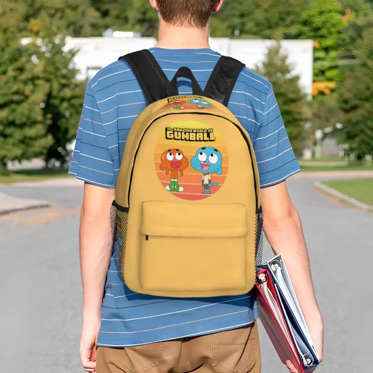

Рюкзак с героями мультфильмов The Amazing World Of Gumball, студенческая сумка для книг для мальчиков и девочек, детская школьная сумка, компьютерные сумки на плечо для мужчин и женщин