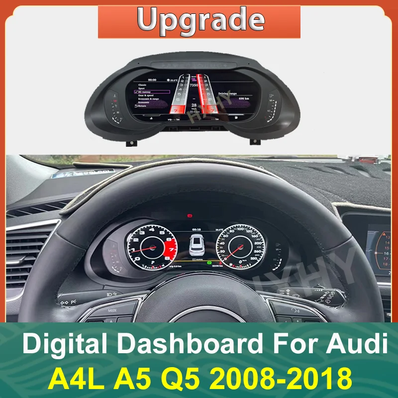 

Car LCD Digital Cluster Virtual Cockpit SpeedMeter Dash for Audi A4L A4 A5 Q5 2008 2009 2010-2018 Screen Instrument Panel Unit