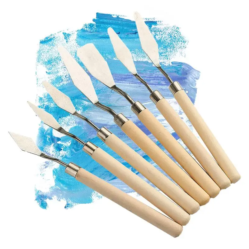 Paint Spatula For Acrylic Painting Set Of 7 Pallet Spatula Art Spatula Artists Painting Supplies Oil Painting Accessories