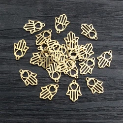 10pcs 12x9mm 316 Stainless Steel Gold Plated Hand Small Charms Pendant For Necklace DIY Jewelry Making Findings Accessories