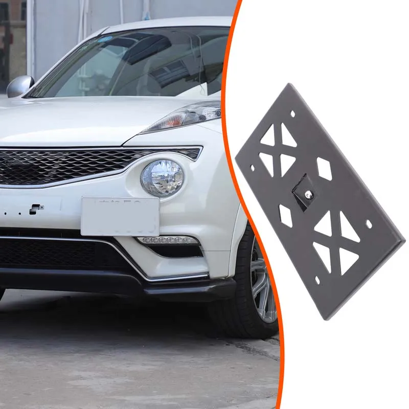 1piece set Aluminum alloy For Nissan Juke Infiniti ESQ 2011-2019 car front bumper side mounted license plate holder  accessories