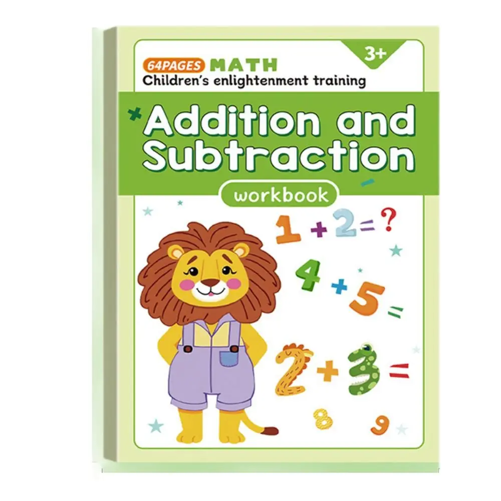 64 صفحة كتاب الأسئلة الحسابية الرسوم التوضيحية الممتعة أرقام 1-10 تمارين إضافة عالية الجودة تمارين الطباعة والطرح #4
