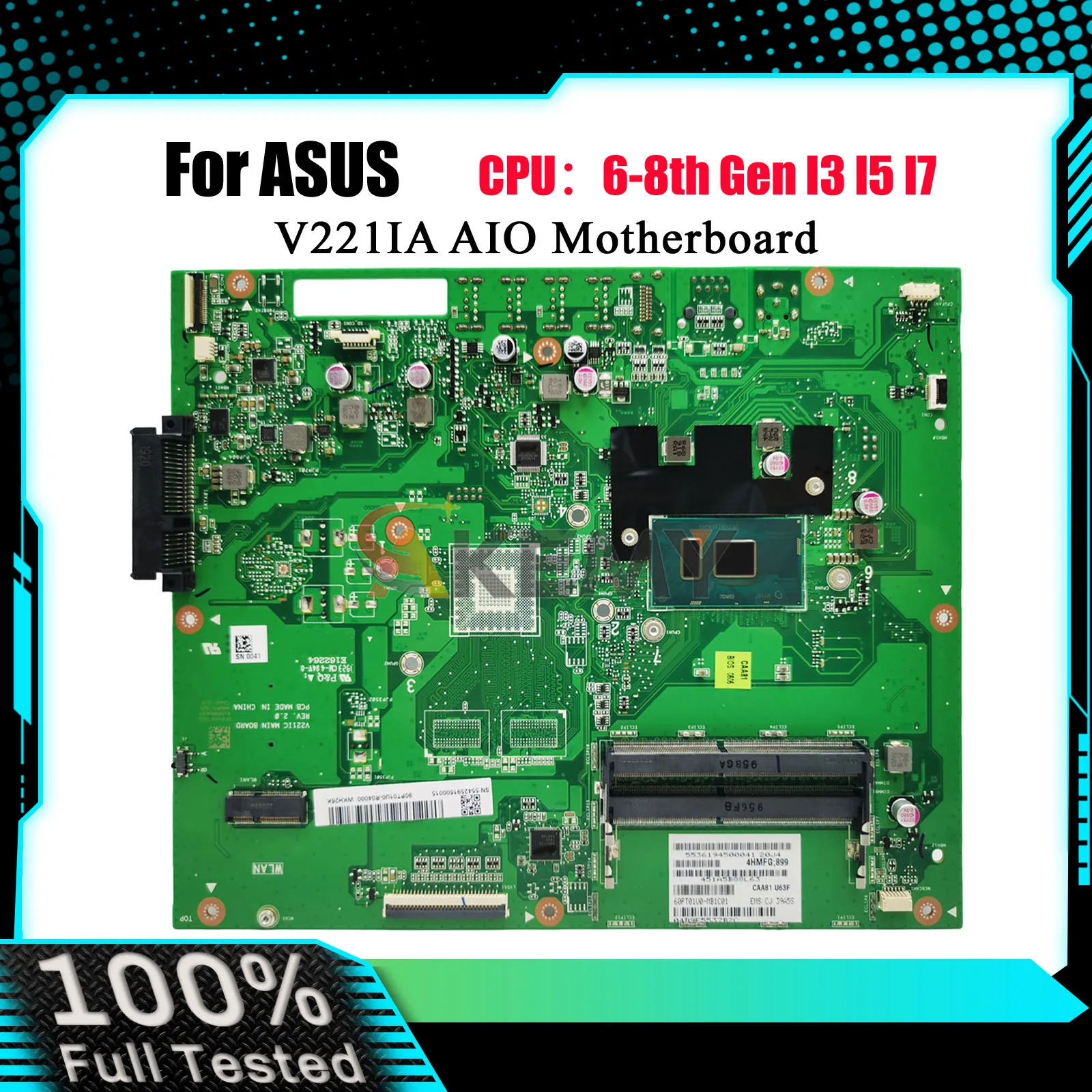 V221IA Motherboard For ASUS Vivo AiO V221ID V221I V221IA V221IC Mainboard With I3 I5 I7 CPU 100% tests OK fast shipping stk
