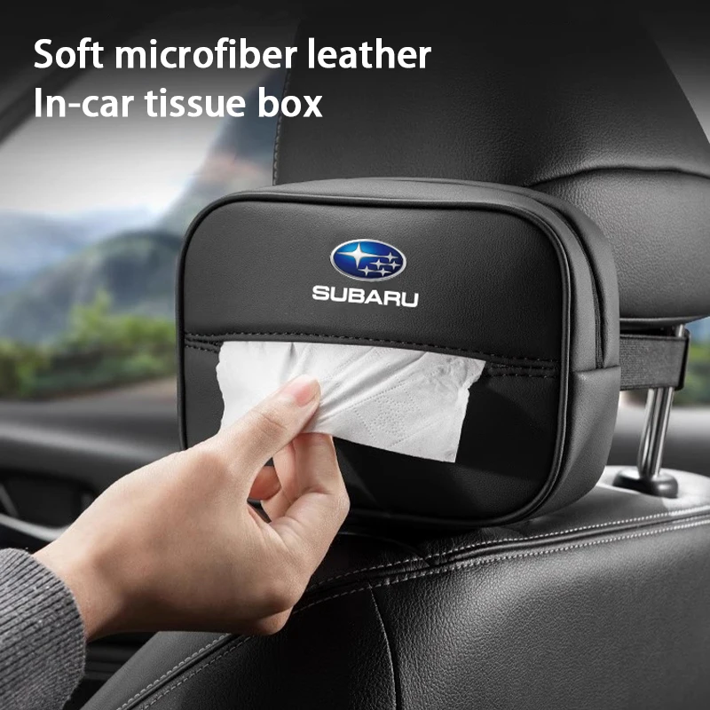 

Автомобильная кожаная коробка для салфеток, авто солнцезащитный козырек, подвесная сумка для салфеток для Subaru Outback Legacy Crosstrek Forester Tribeca BRZ XV Impreza STI