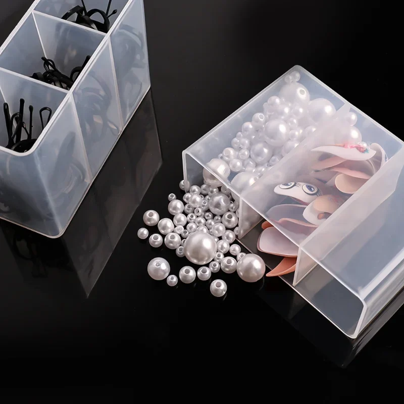 3Grids Storage Box Transparent Wall-mounted Jewelry Packaging Container Self-adhesive Boxes for Jewelry Home Organizer Supplies