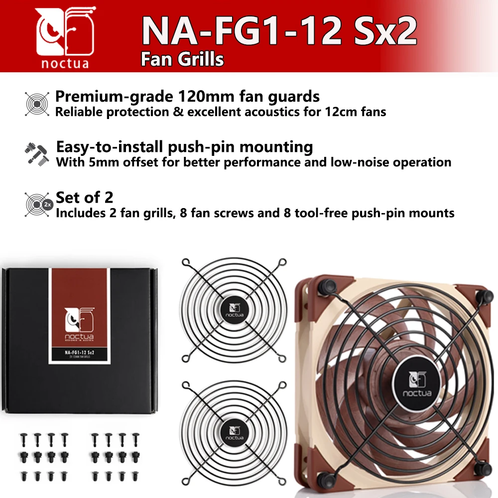 

NA-FG1-12 Sx2 Sx5 Fan Grills Guards Easy-To-Install Push-Pin Mounting With 5mm Offset Better Performance And Low-Noise Operation