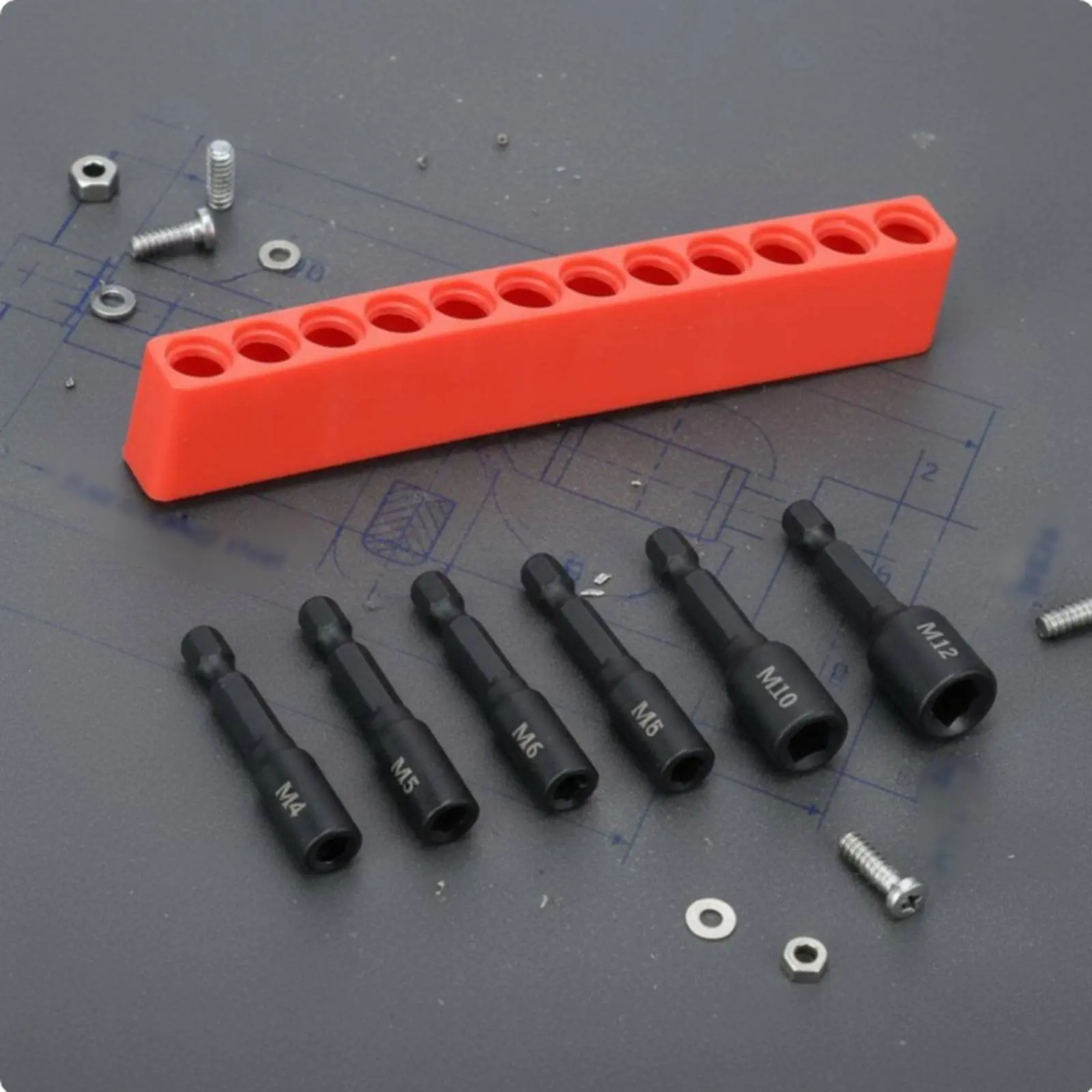 Picture 6: 6 Pieces 1/4 Hex Shank Tap Socket High Hardness Machine Tap Holder Threading Chuck Adjustable Tool Accessory Corrosion Resistant