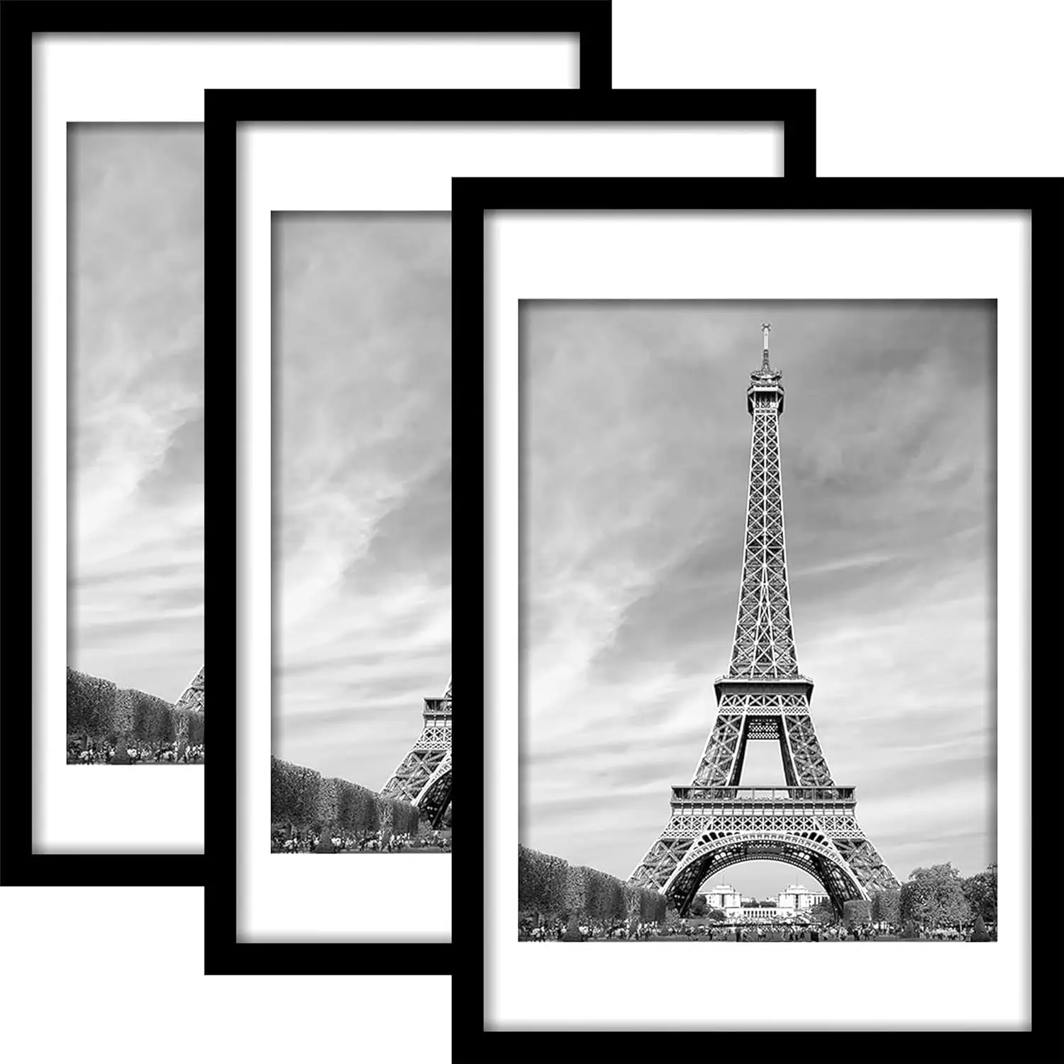 

Набор из 3 рамок для фотографий для настенного размещения, совместим с фото размером 18x24 или 20x30, варианты вертикальной и горизонтальной подвески