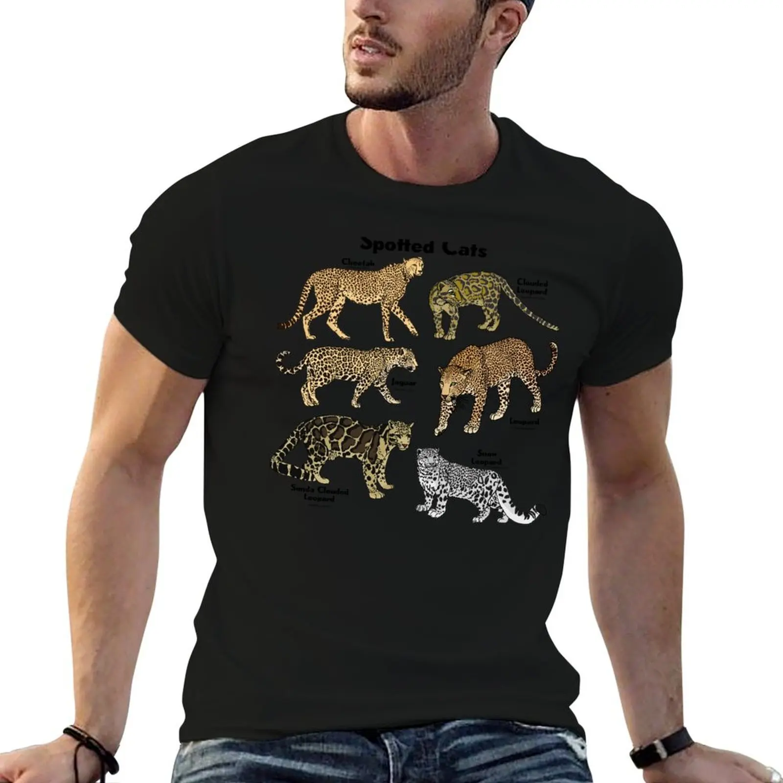

Big Spotted Cats (with Scientific Names) T-Shirt funny gifts custom t shirt fashion shirts T-shirts for men cotton